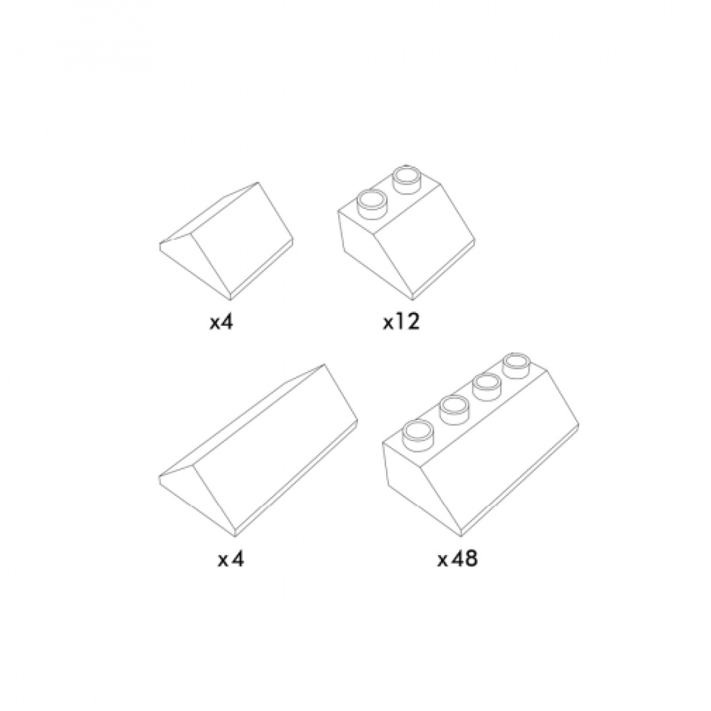 68-teiliges Dachsteine Set