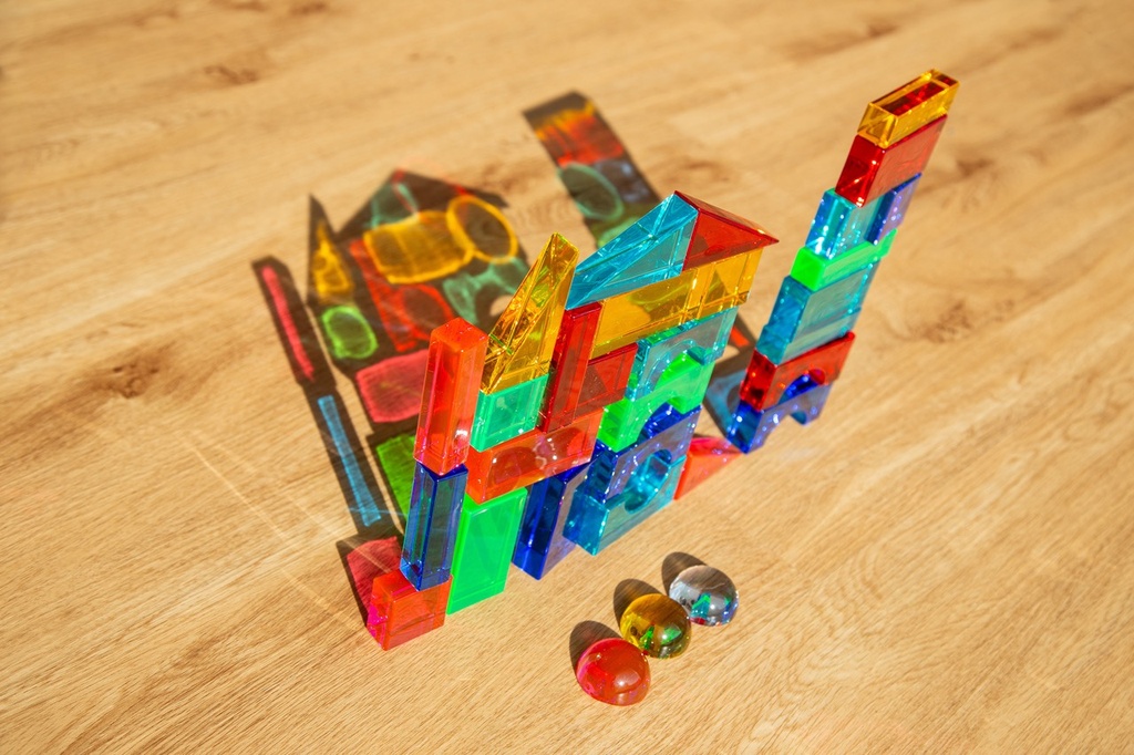 Transparente Regenbogen-Spiegel-Bausteine 