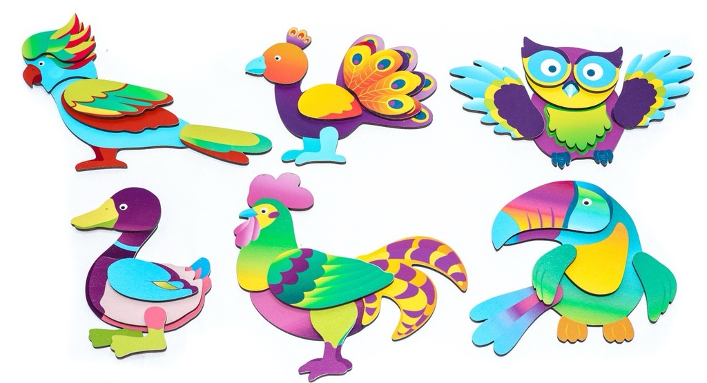 Magnetpuzzle Vögel