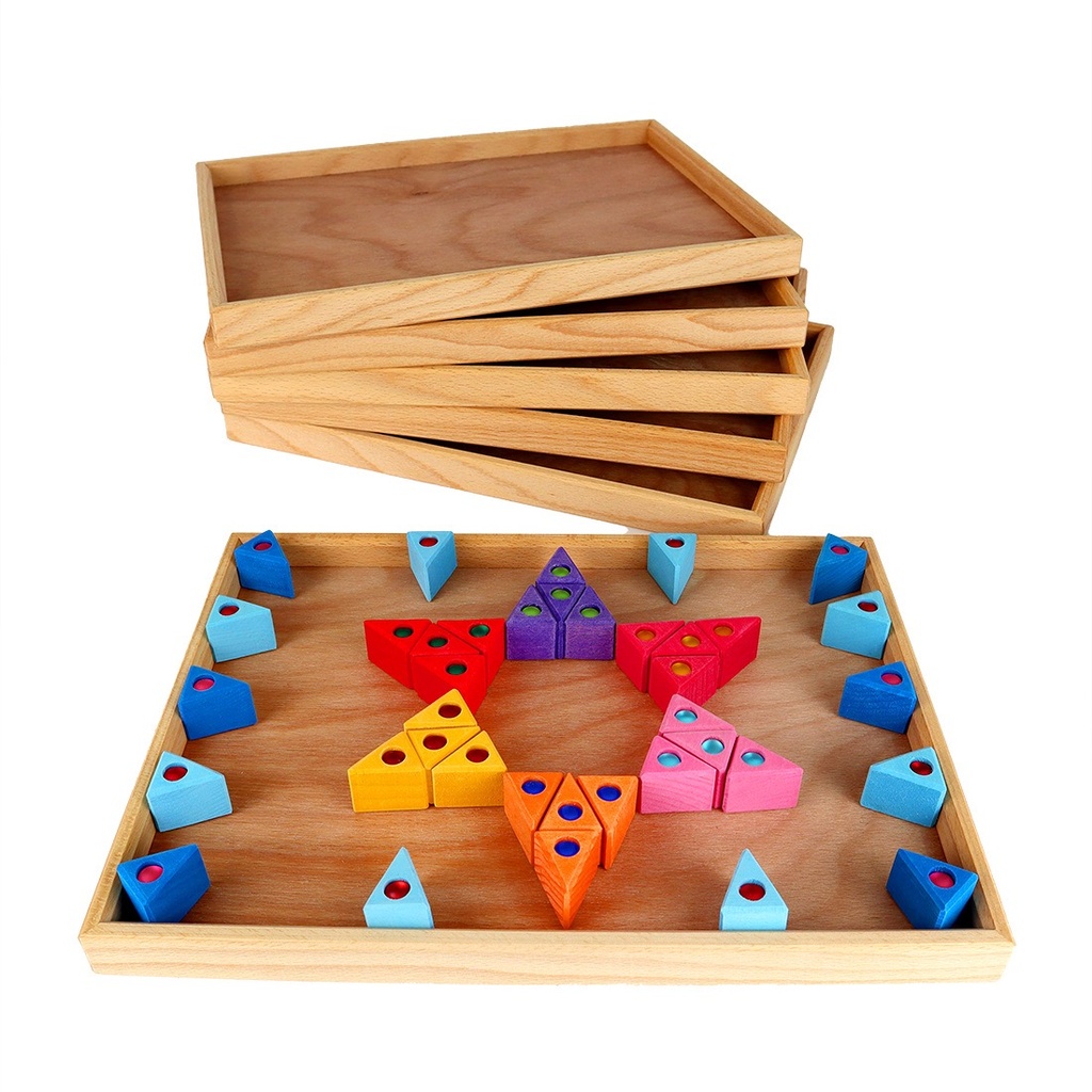 Legetabletts natur 6 Teile