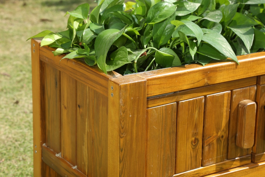 Hochbeet mit Wurzelfenster