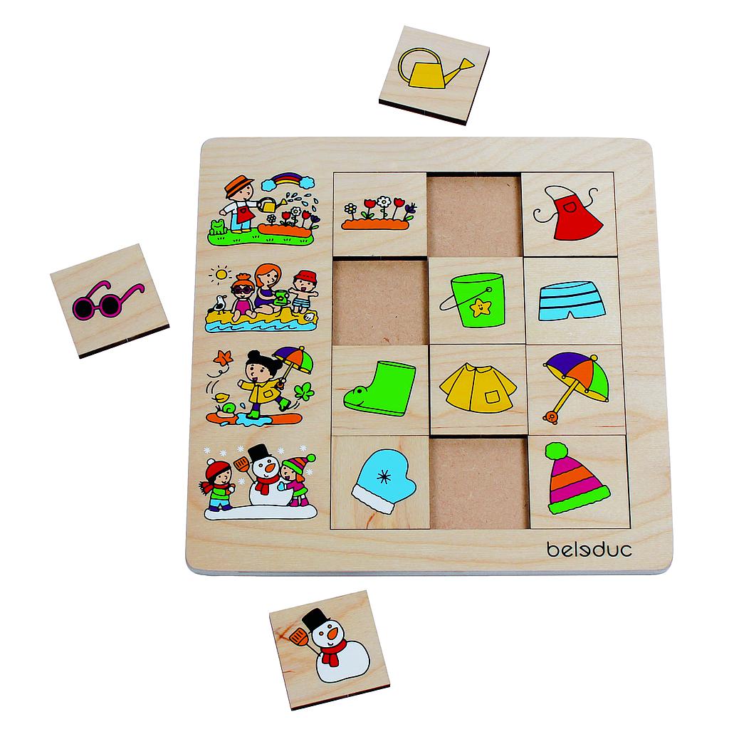 Holz Sortierpuzzle - Jahreszeiten