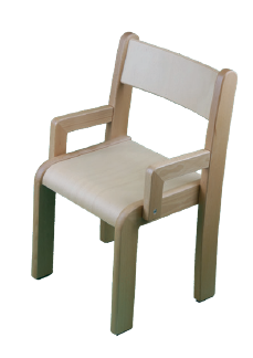 Stapelstuhl "TIM" mit Armlehne - Sitzhöhe 21cm