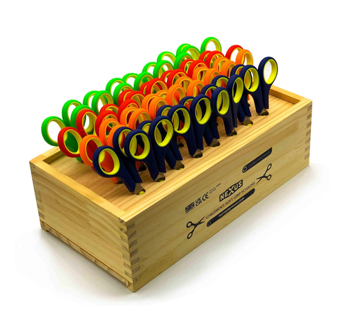 [113182] Bastelschere Gummi Grip 32 Stück im Holzblock