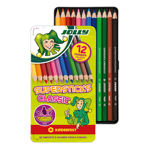[W113288] JOLLY Supersticks kinderfest CLASSIC, sort., 12er-3D-Metalletui